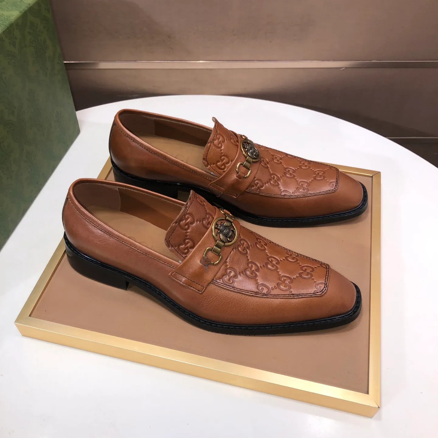 Men's men's shoes💰460💰【GUCCI】 (Niuli) new style🍀Gucci* - top version Gucci new leather shoes! It is made of imported original materials and has a comfortable first layer of cowhide lining! Original wear-resistant rubber outsole! High quality products! Code number 38-45 (45 customized)